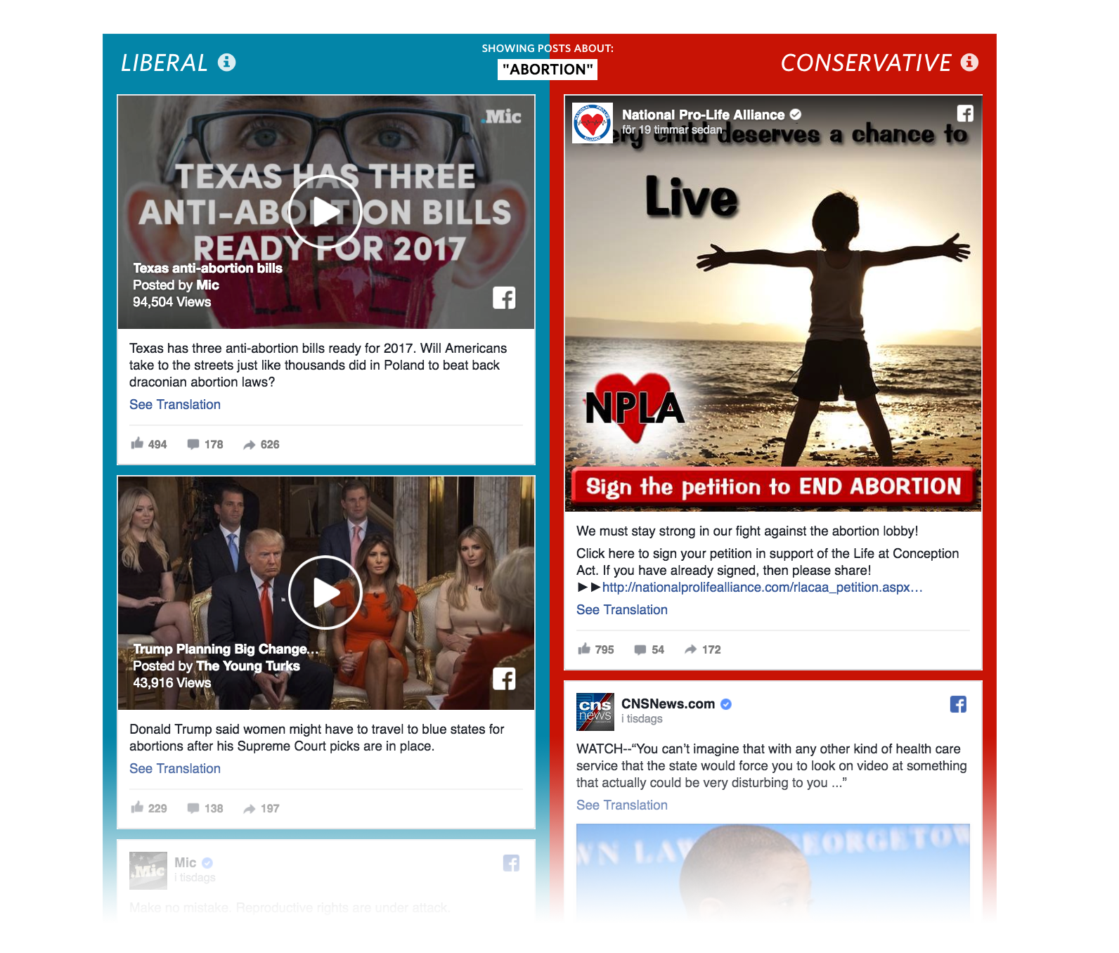 Wall Street Journal: Blue Feed, Red Feed