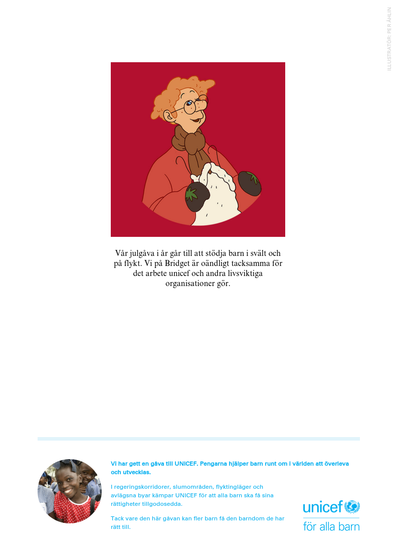 Gåvobevis, Unicef